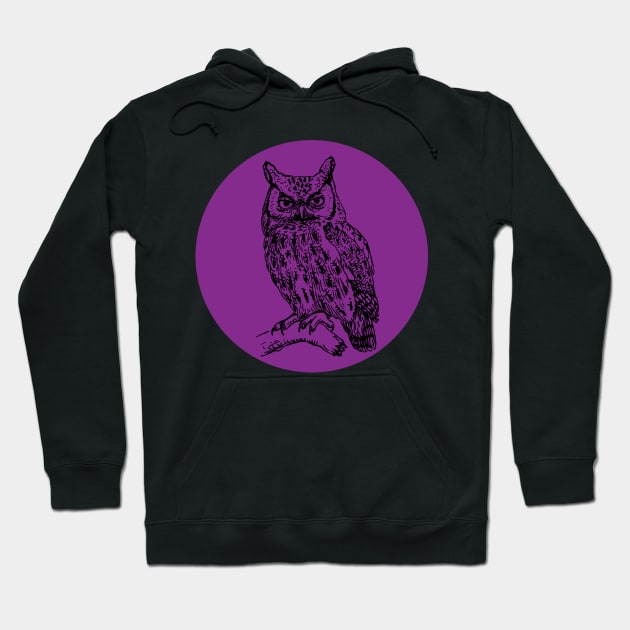 Halloween Owl, Portents, Omens, Signs, and Fortunes - Purple and Black Style Hoodie by SwagOMart